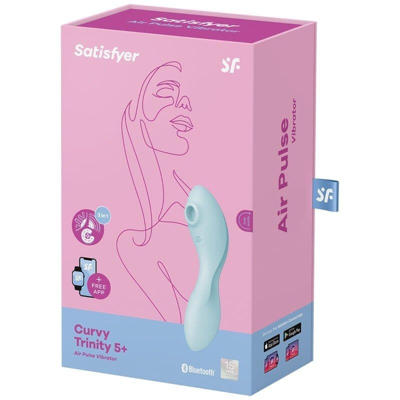 Curvy Trinity 5 avec application Satisfyer Connect Bleu