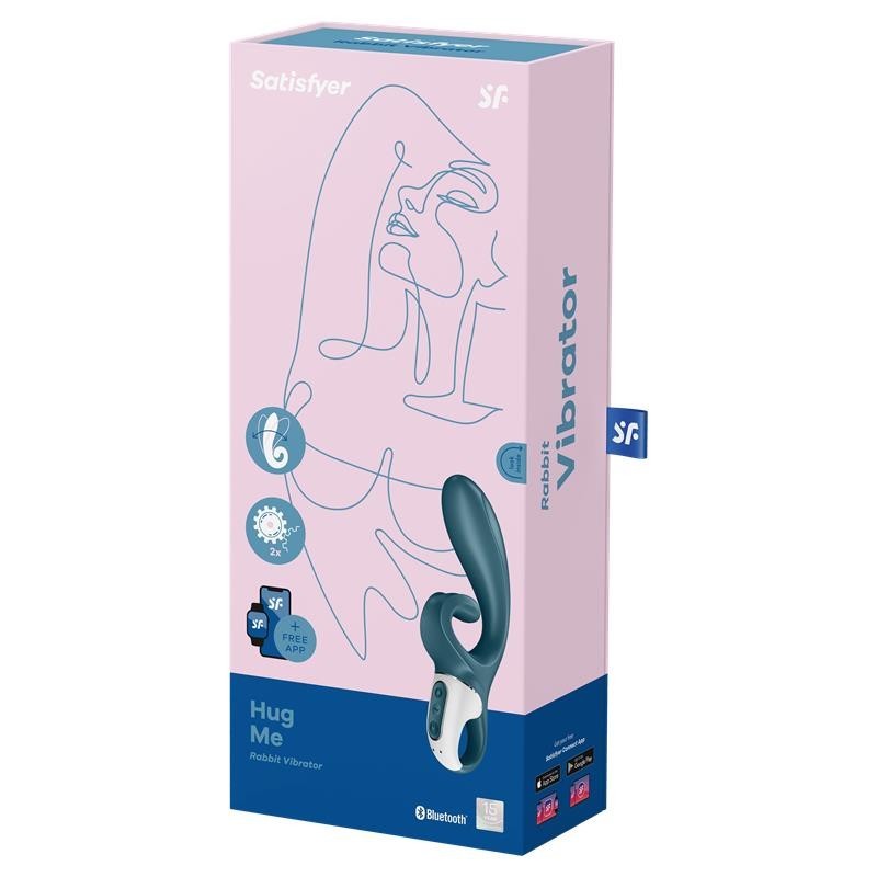 Vibromasseur Hug Me avec application Satisfyer Connect Gris bleu
