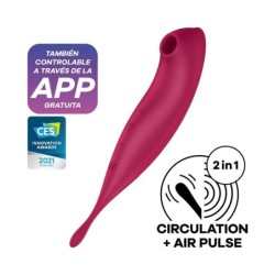 Twirling Pro suceur et Vibromasseur APP Satisfyer Connect rouge Foncé