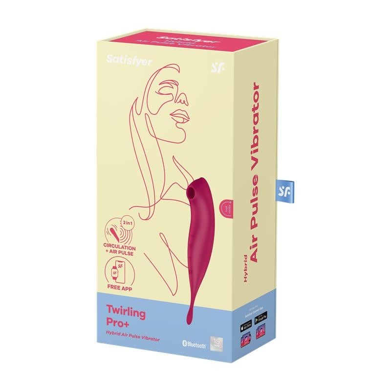 Twirling Pro suceur et Vibromasseur APP Satisfyer Connect rouge Foncé