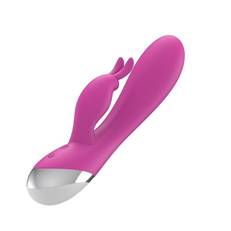 Vibromasseur Dual USB silicone Rose