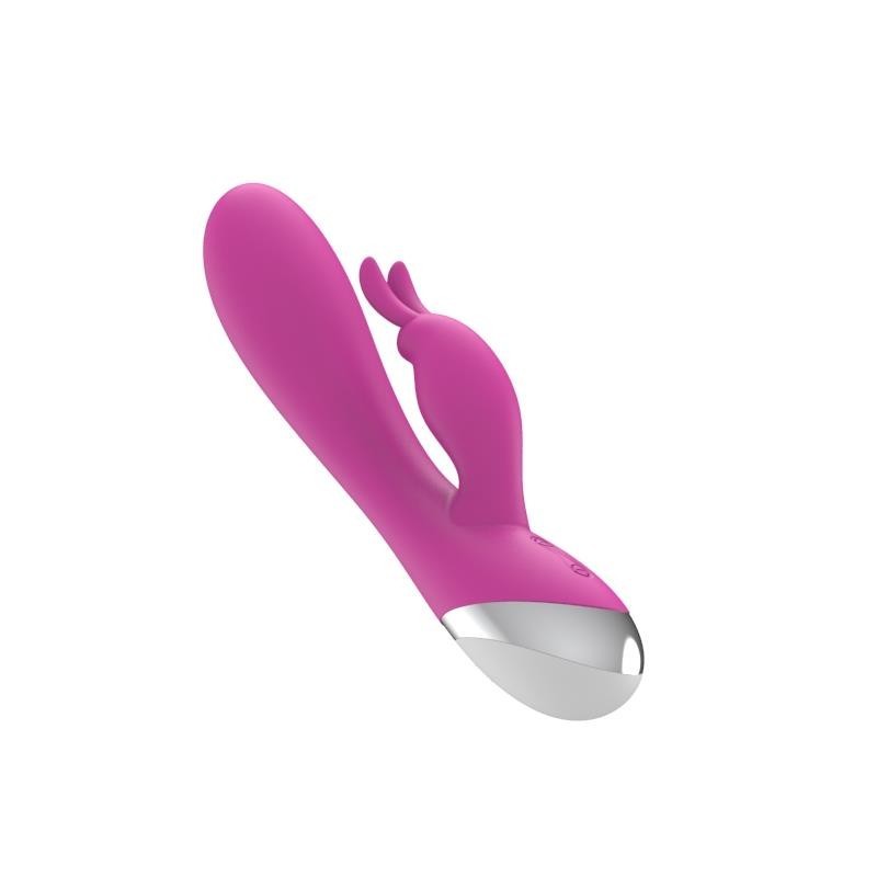Vibromasseur Dual USB silicone Rose