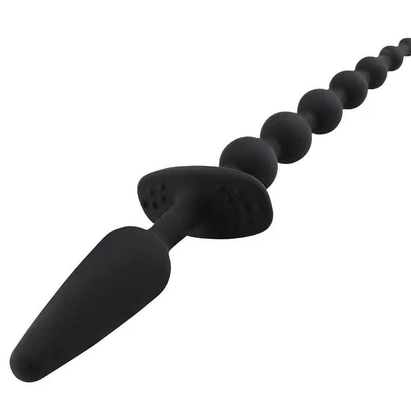 Plug Anal avec Chaîne Anale silicone noir