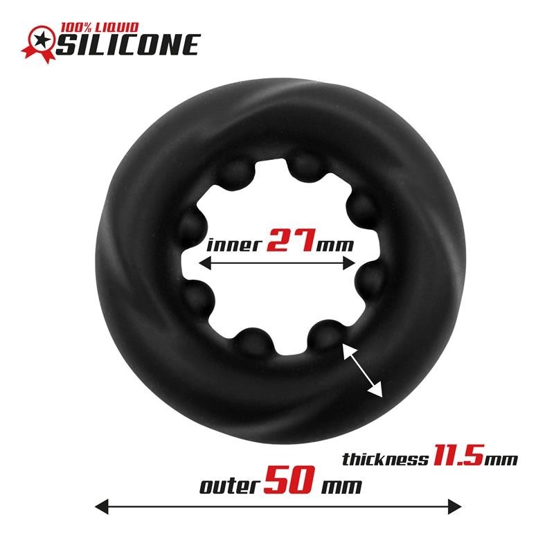 Anneau à pénis Twisted silicone Liquide 2,7 cm