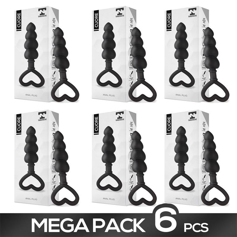 Pack de 6 Cuore Plug Anal silicone