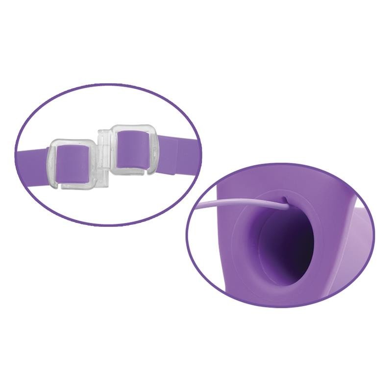 harnais avec Gode creux vibrant 20 cm mauve