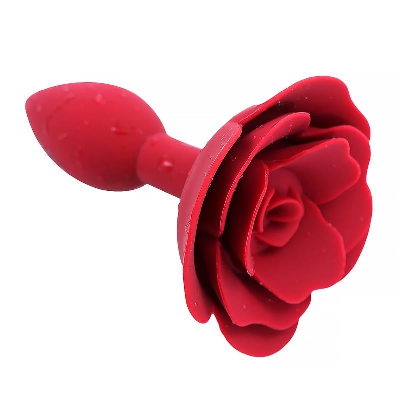 Plug Anal en silicone avec rose rouge