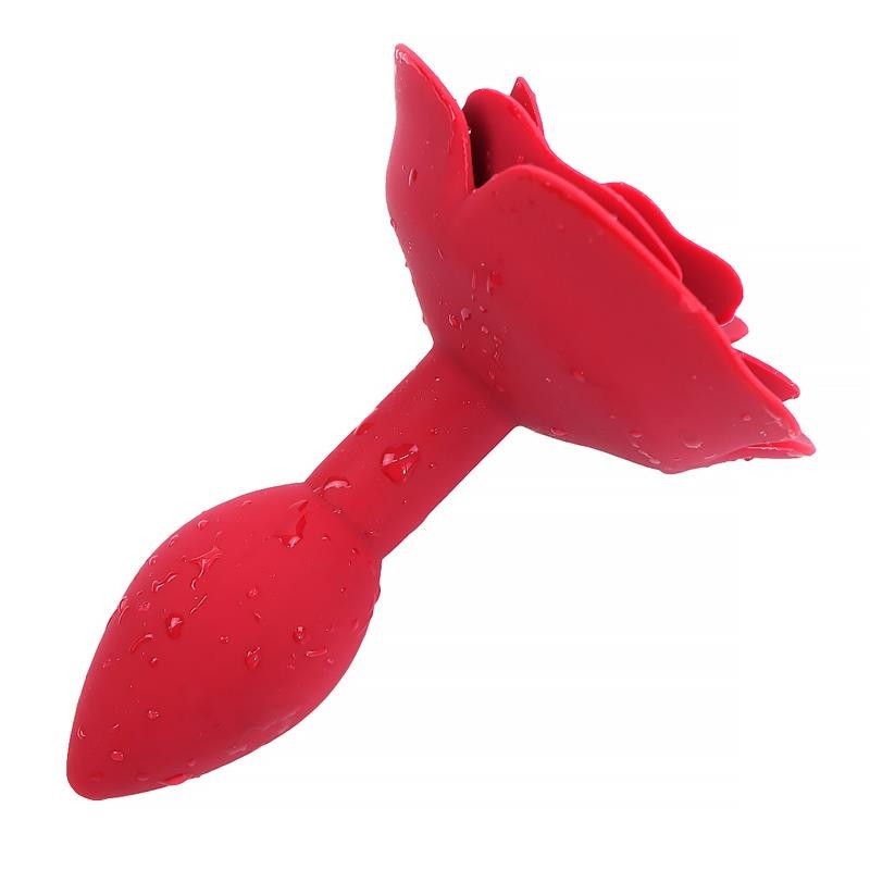Plug Anal en silicone avec rose rouge