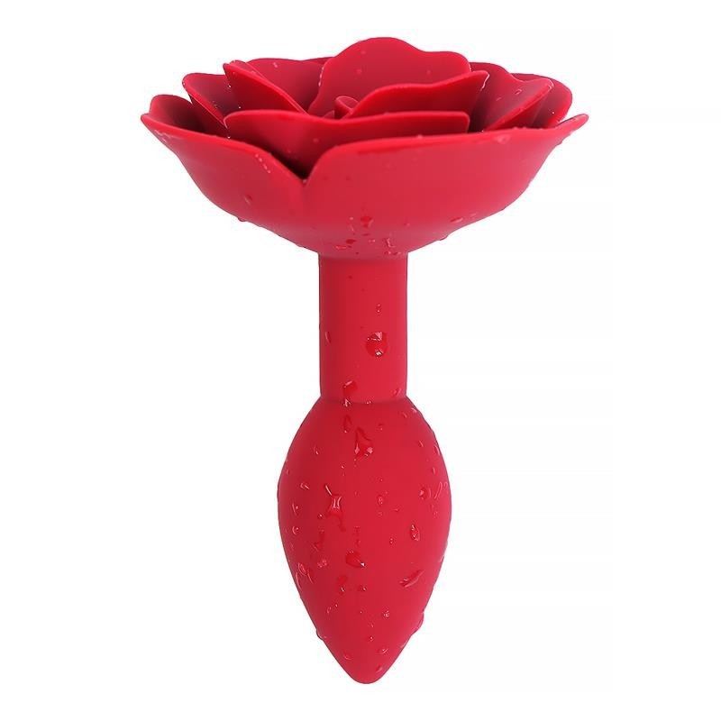 Plug Anal en silicone avec rose rouge