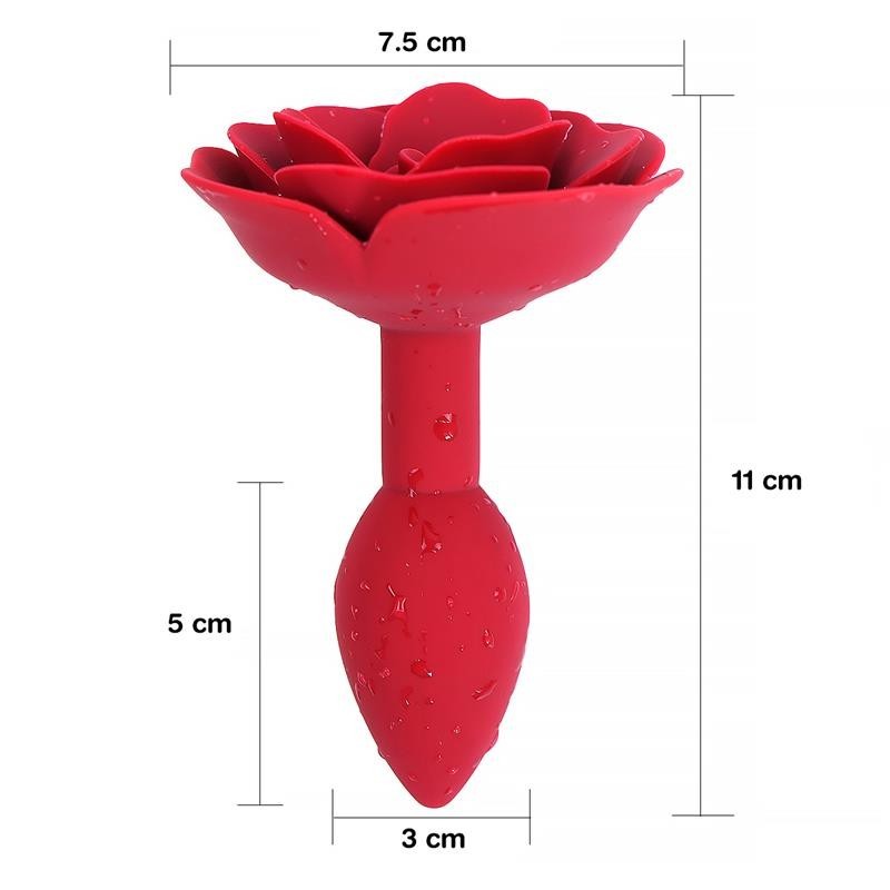 Plug Anal en silicone avec rose rouge