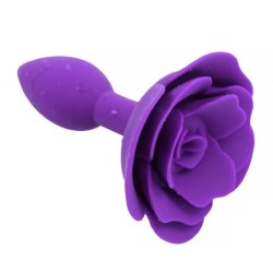 Plug Anal en silicone avec rose mauve