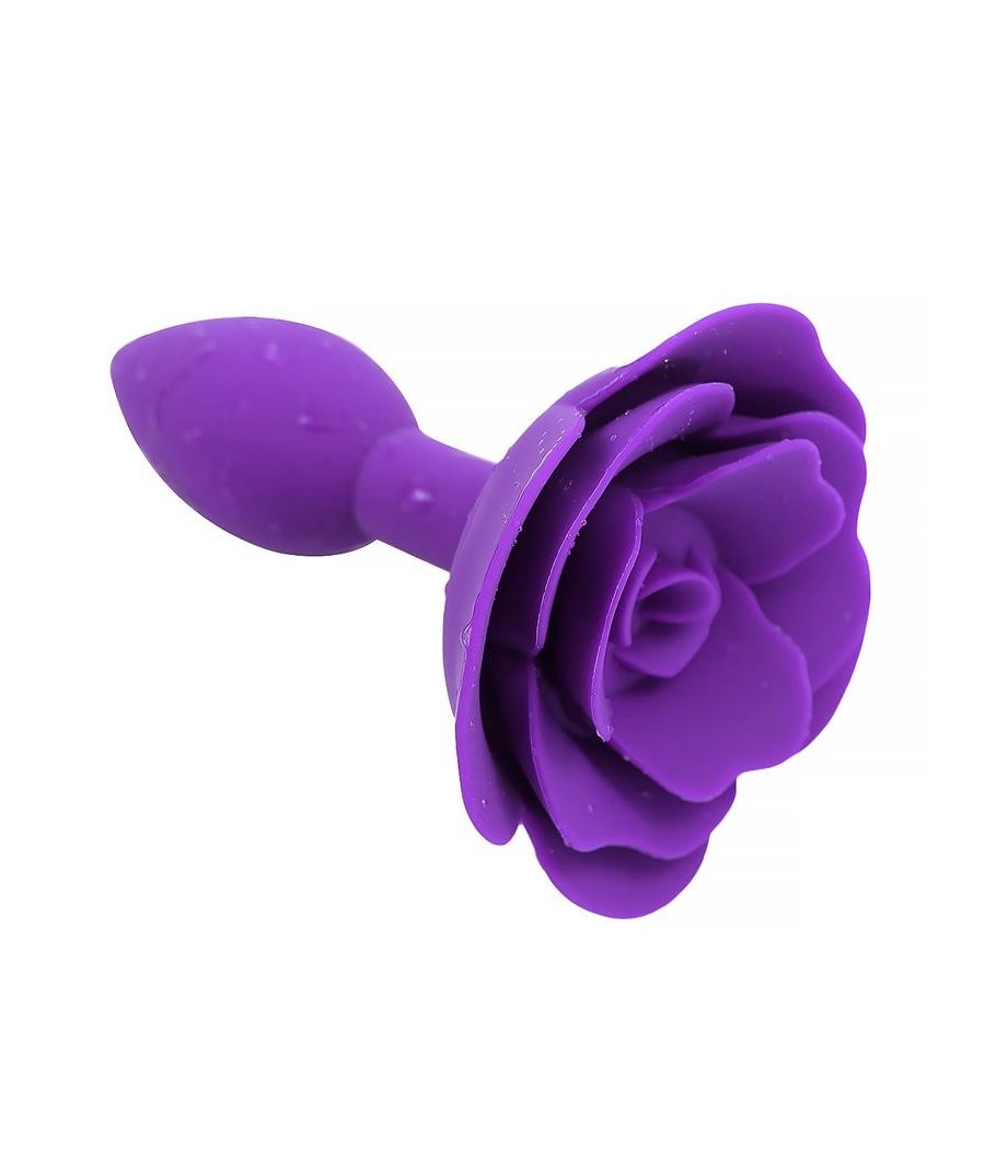 Plug Anal en silicone avec rose mauve