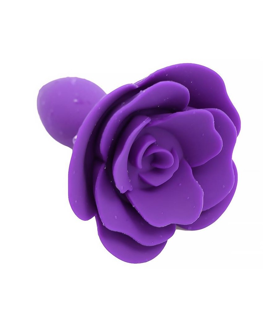 Plug Anal en silicone avec rose mauve