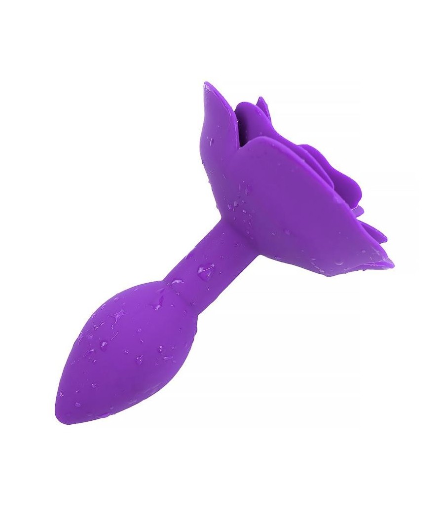 Plug Anal en silicone avec rose mauve