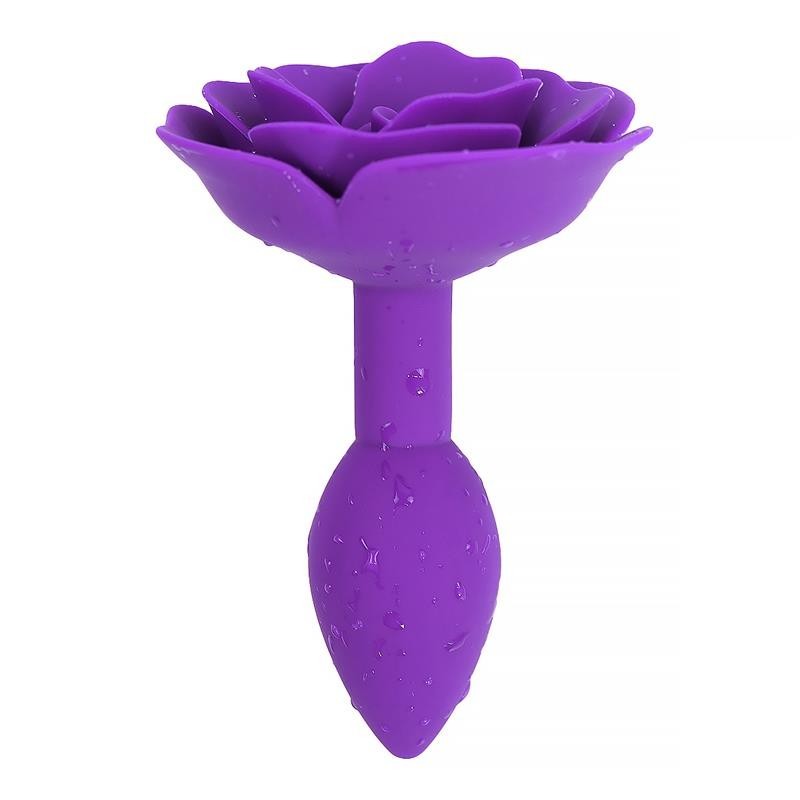 Plug Anal en silicone avec rose mauve