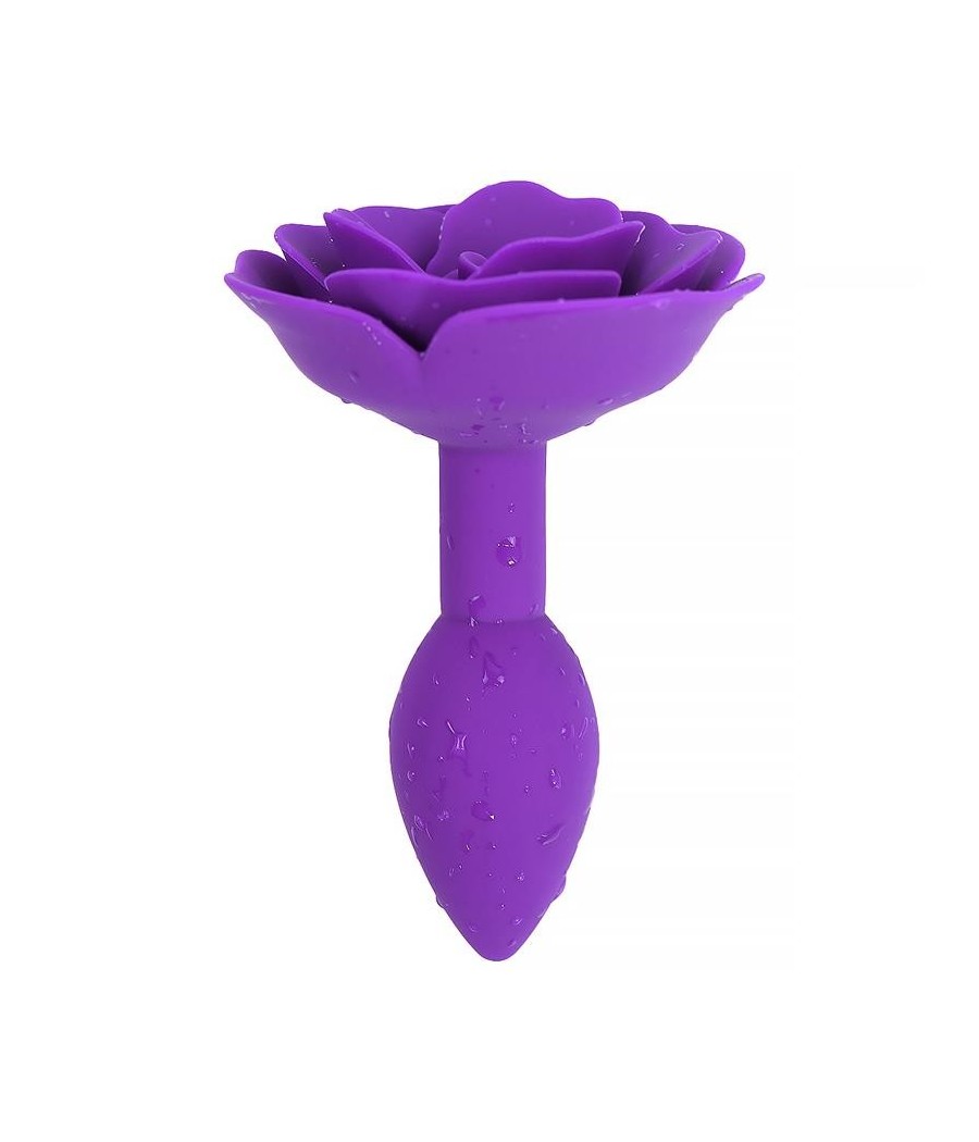 Plug Anal en silicone avec rose mauve