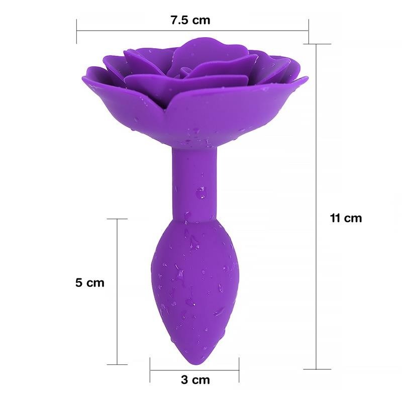 Plug Anal en silicone avec rose mauve