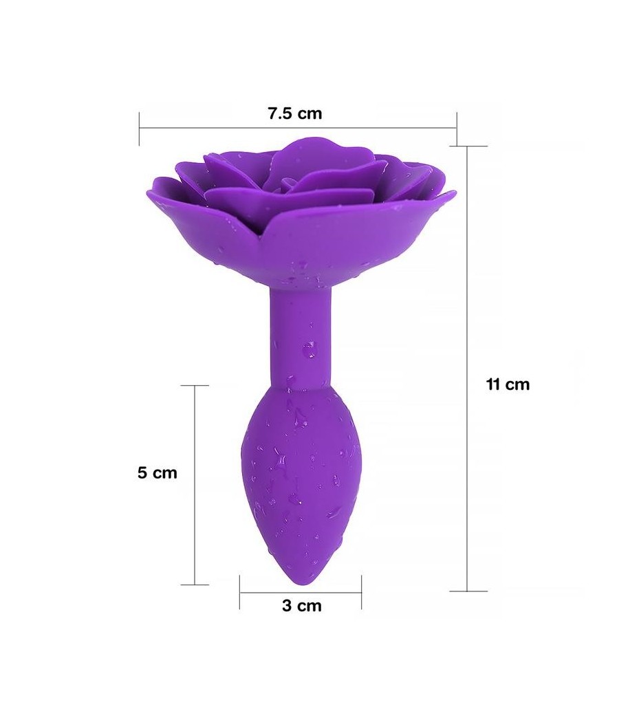 Plug Anal en silicone avec rose mauve