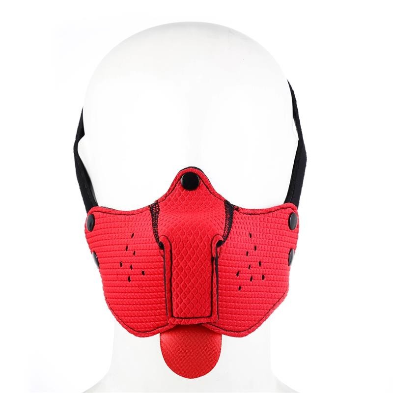 masque gueule de chien néoprène amovible et reglable rouge