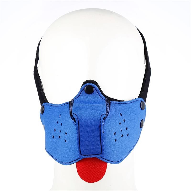 masque gueule de chien néoprène amovible et reglable bleu