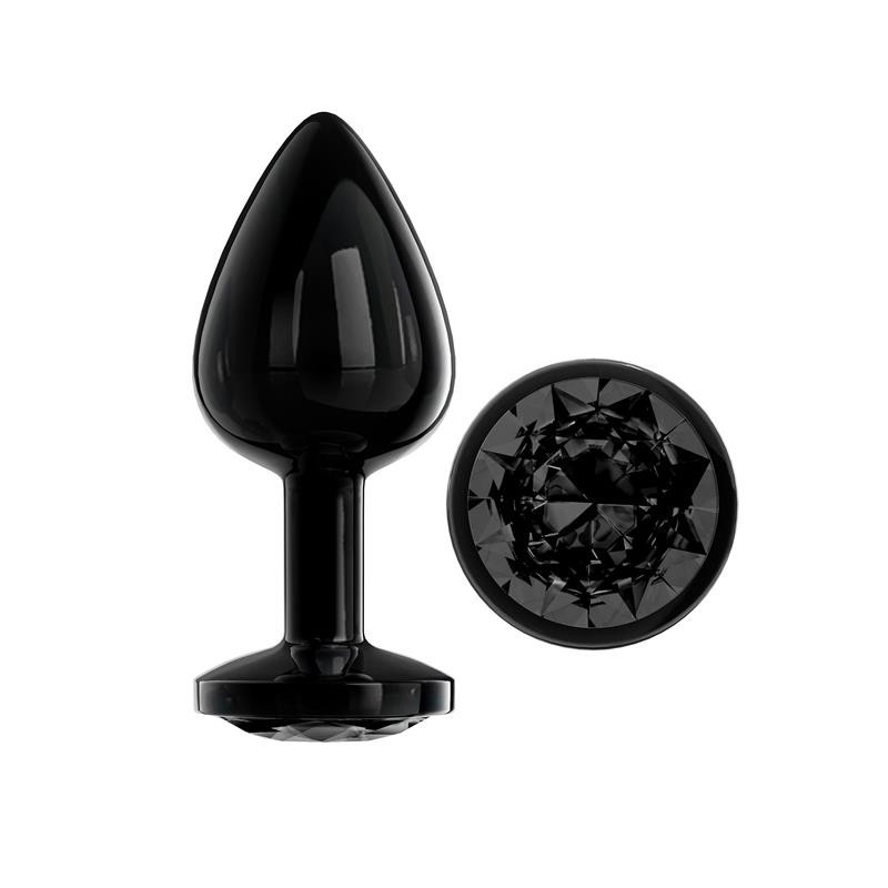 Blackgem Plug Anal Métallique avec pierre couleur noir Taille M