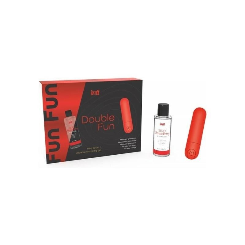 Coffret Mini balle vibrante et Gel glissante fraise 50 ml