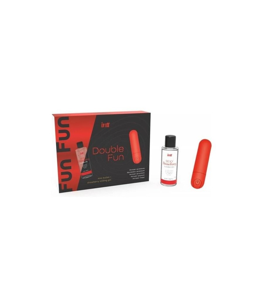 Coffret Mini balle vibrante et Gel glissante fraise 50 ml