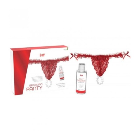 culotte brésilienne avec Gel glissante Base Eau en fraise 50 ml