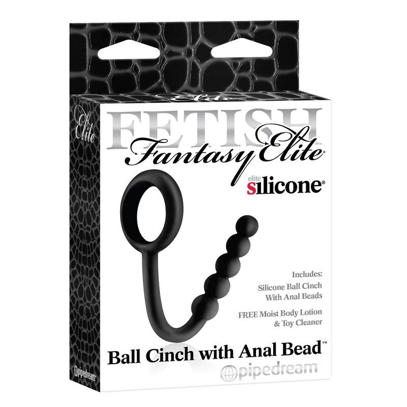 Fetish Fantaset Elite Perles Anales avec Anneau Testiculaire Noir
