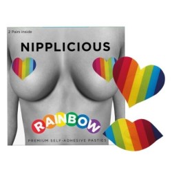 nipples de coeur arc-en-ciel Nipplicious