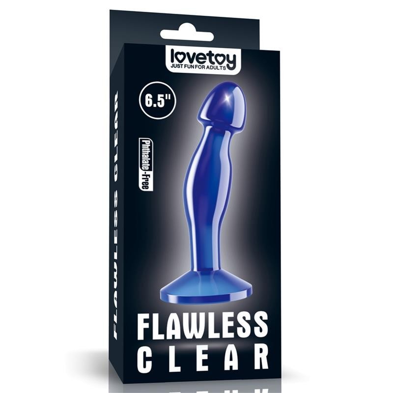 Plug Anal Flawless Bleu Transparent 6.5