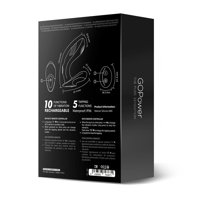 Ceres Vibromasseur Prostatique Vibrations et Pulsations Tapping télécommande