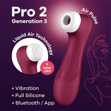 Technologie Pro 2 Gen 3 Liquid Air Succión et Vibration App Connect Wine rouge- rouge vin