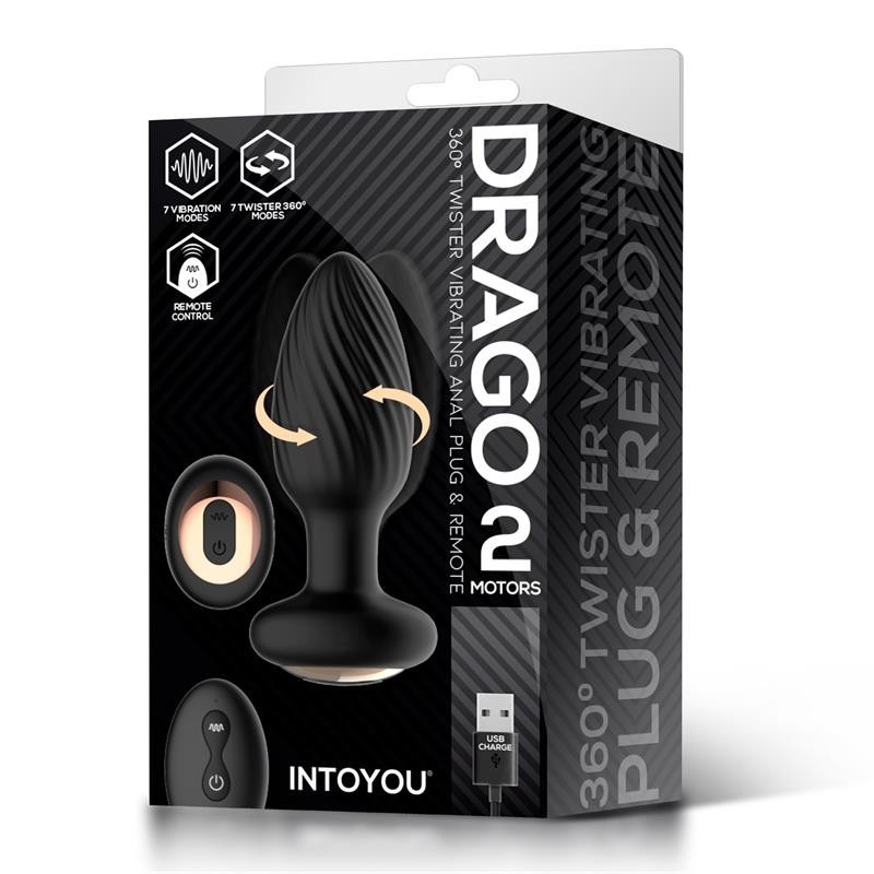 Drago Plug Anal Vibration, Mouvement Twister 360º et Contrôle à Distance