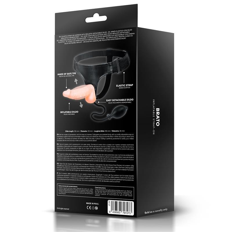 Brato harnais avec gode réaliste et fonction de gonflement