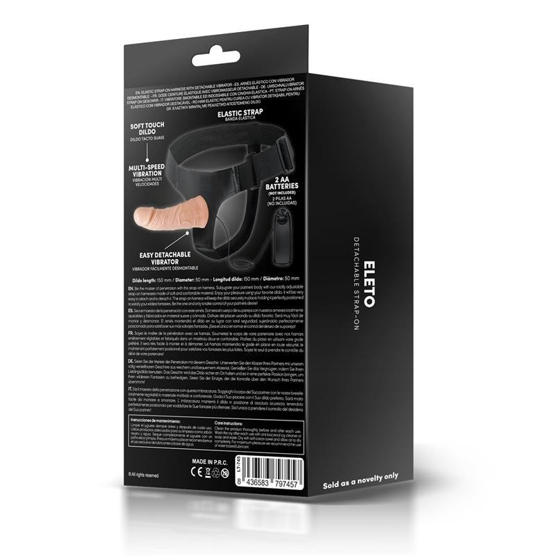 Eleto harnais avec Gode creux amovible, Vibration et Contrôle à Distance