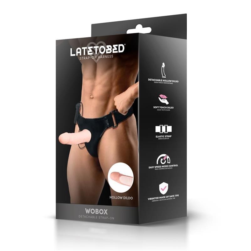 Wobox harnais avec Gode creux amovible, Vibration et Contrôle à Distance