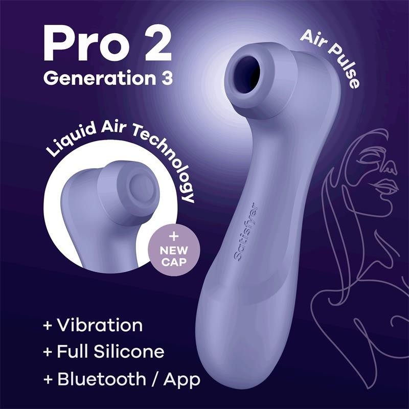 Pro 2 Genera 3 Technologie Air Liquide Succión et Vibration APP Connect Lilas