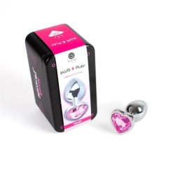 Plug Anal de Métal coeur Fuchsia taille S
