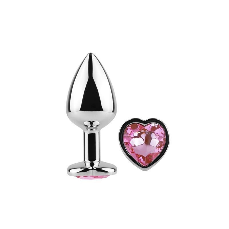 Plug Anal de Métal coeur Fuchsia taille S