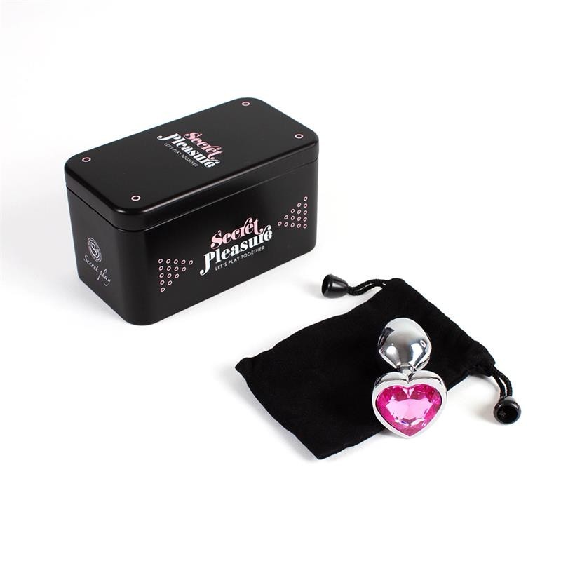 Plug Anal de Métal coeur Fuchsia taille S