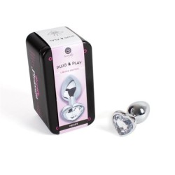 Plug Anal de Métal coeur transparent taille S
