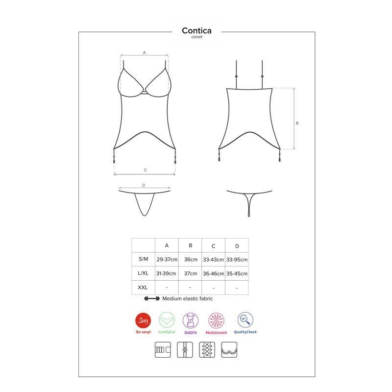 Ensemble avec jarretelle Contica taille L/XL