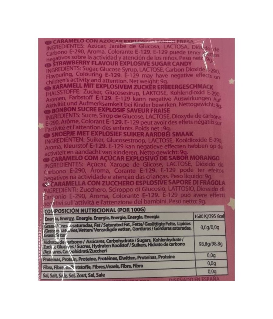 bonbons Explosivos sexe Oral Popping Bonbons unit gout fraise