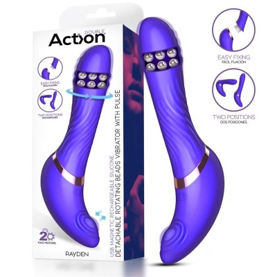 Rayden vibromasseur avec Pulsation et boules Internes amovibles Dos Positions