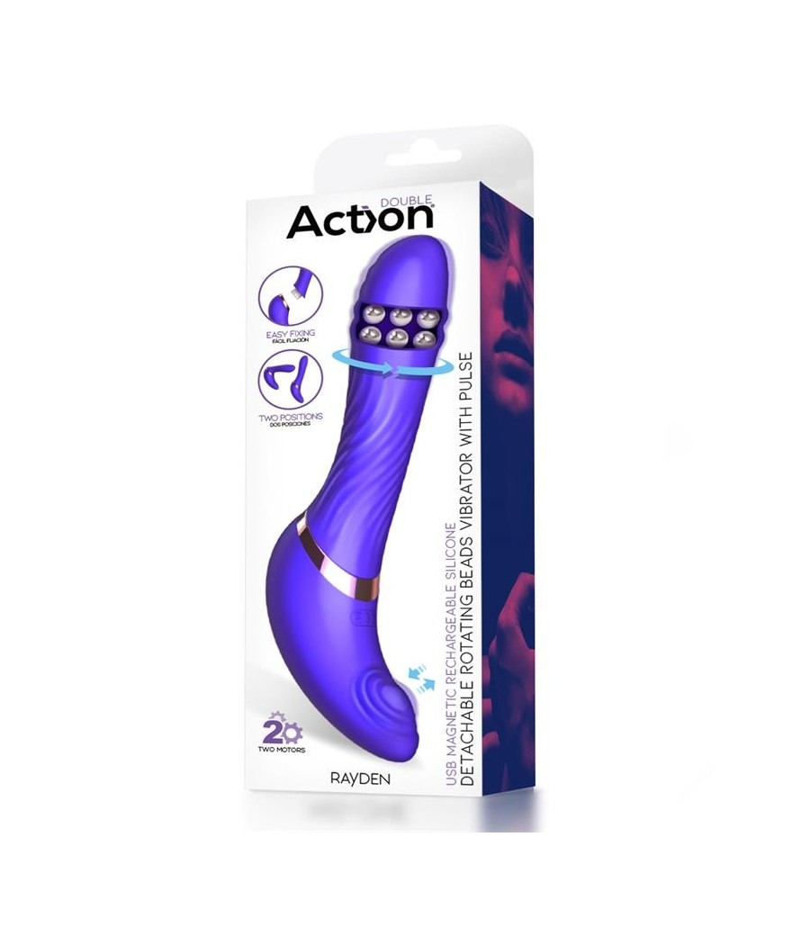 Rayden vibromasseur avec Pulsation et boules Internes amovibles Dos Positions