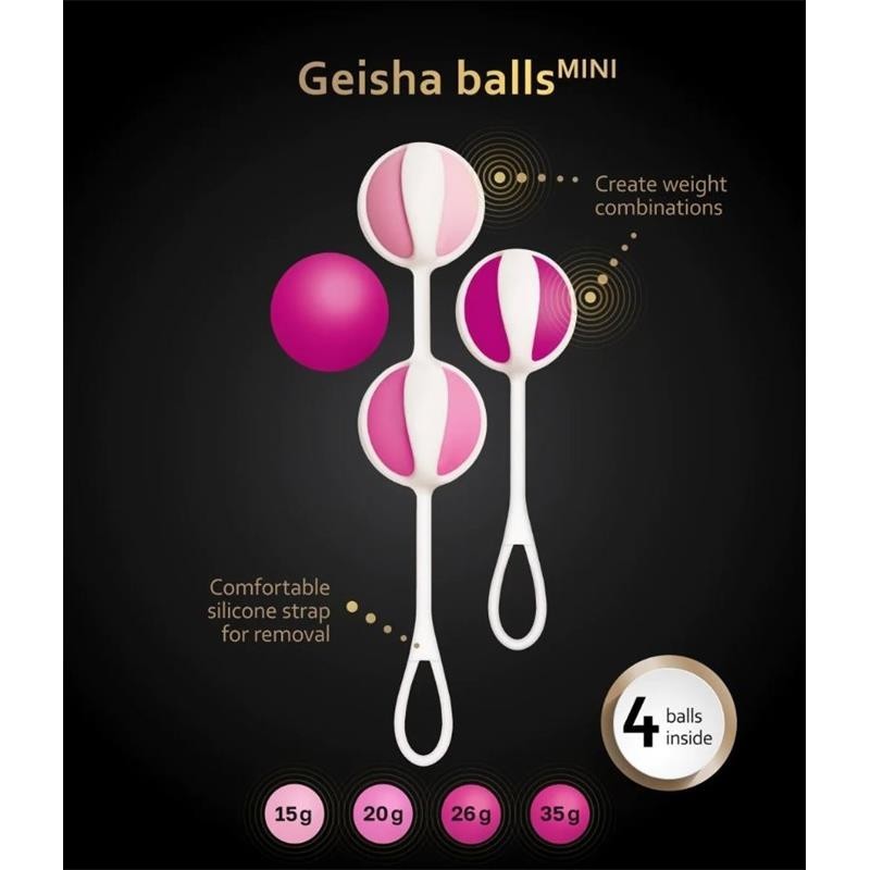 Coffret 4 Boules de Geisha Mini Framboise