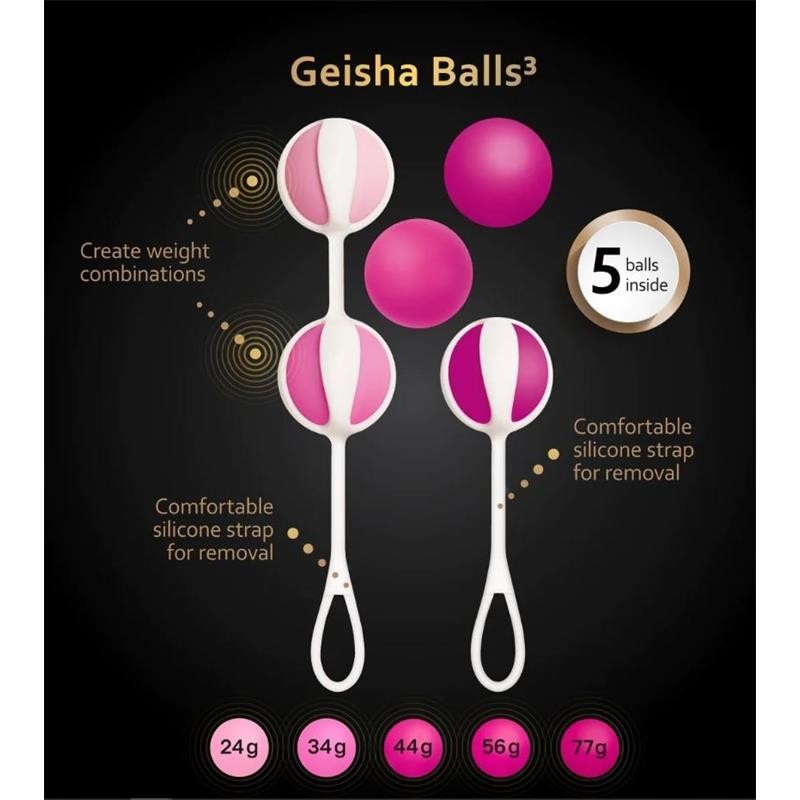 Lot de 5 boules de Geisha 3 Sugar Pink