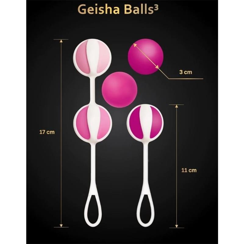 Lot de 5 boules de Geisha 3 Sugar Pink