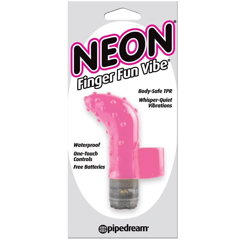 Mini Vibromasseur Néon doigt Fun Rose